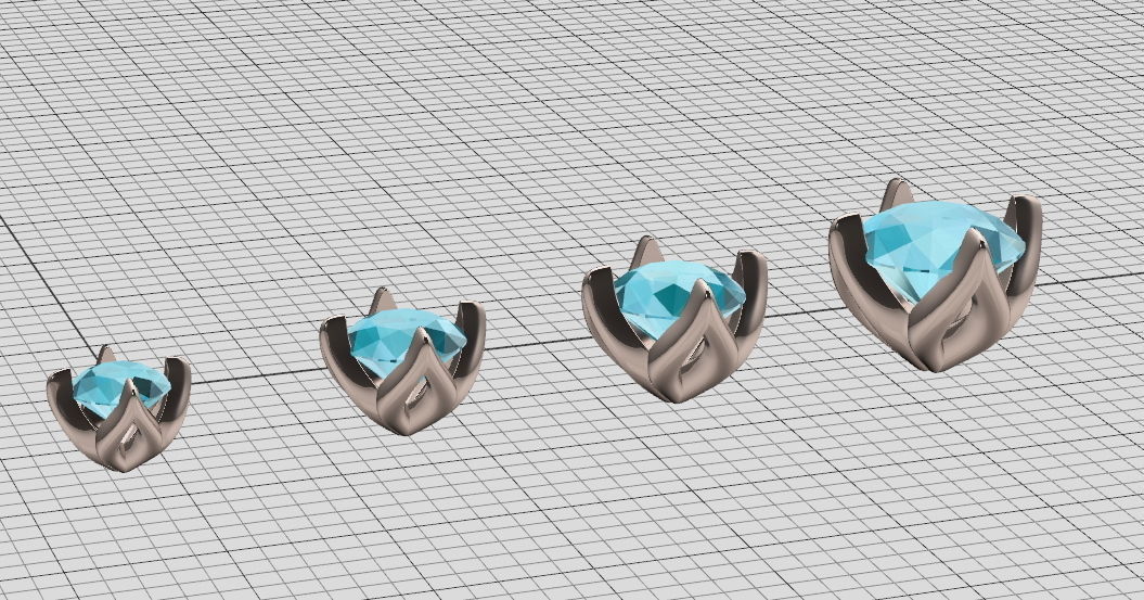 A Package of 4 Ring Heads PACK16 printable 3dmodels 3D print model_3
