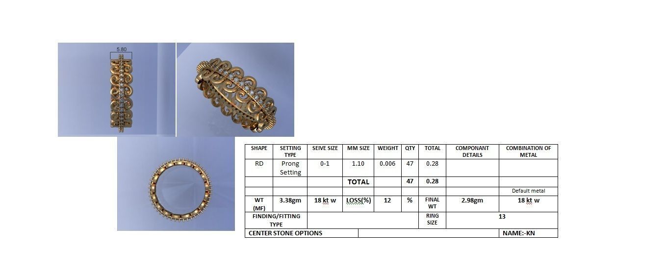 Women Band Ring 3dm stl render detail model view 3D print model_4