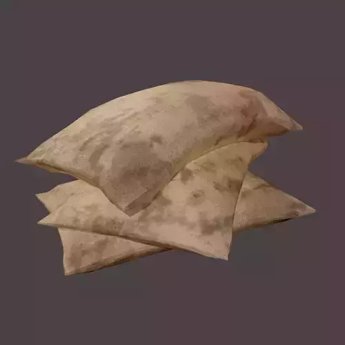 Burlap Sacks Stack of Three Unorderly Low-poly 3D model