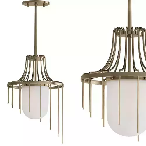 Kylie 1 Light 12  Aged Brass Pendant 3D model