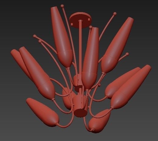 Amee 10 Light Aged Brass Chandelier with Opal Matte Glass Shade 3D model_1