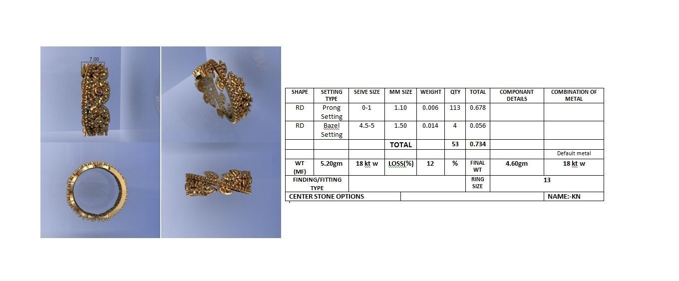 Women Band Ring 3dm stl render detail model view 3D print model_4