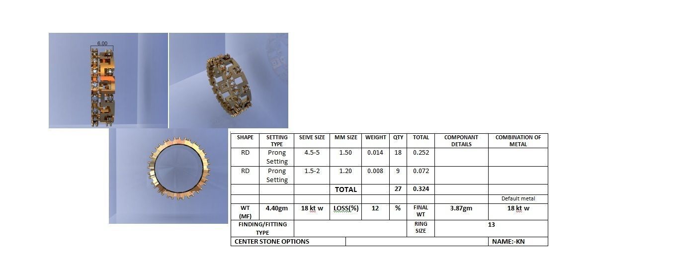 Women Band Ring 3dm stl render detail model view 3D print model_4