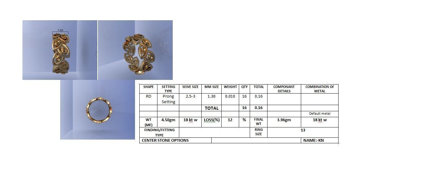 Women Band Ring 3dm stl render detail model view 3D print model_4