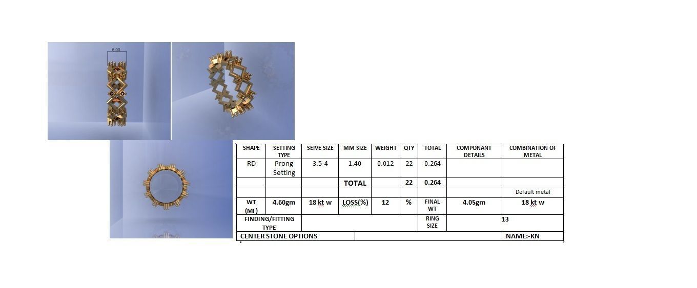  Women Band Ring 3dm stl render detail model view 3D print model_4