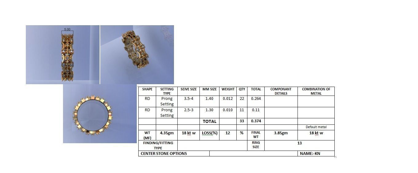  Women Band Ring 3dm stl render detail model view 3D print model_4