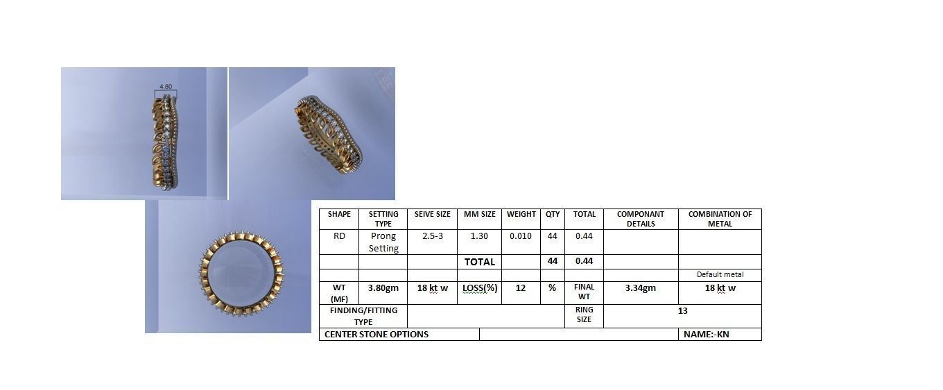  Women Band Ring 3dm stl render detail model view 3D print model_4