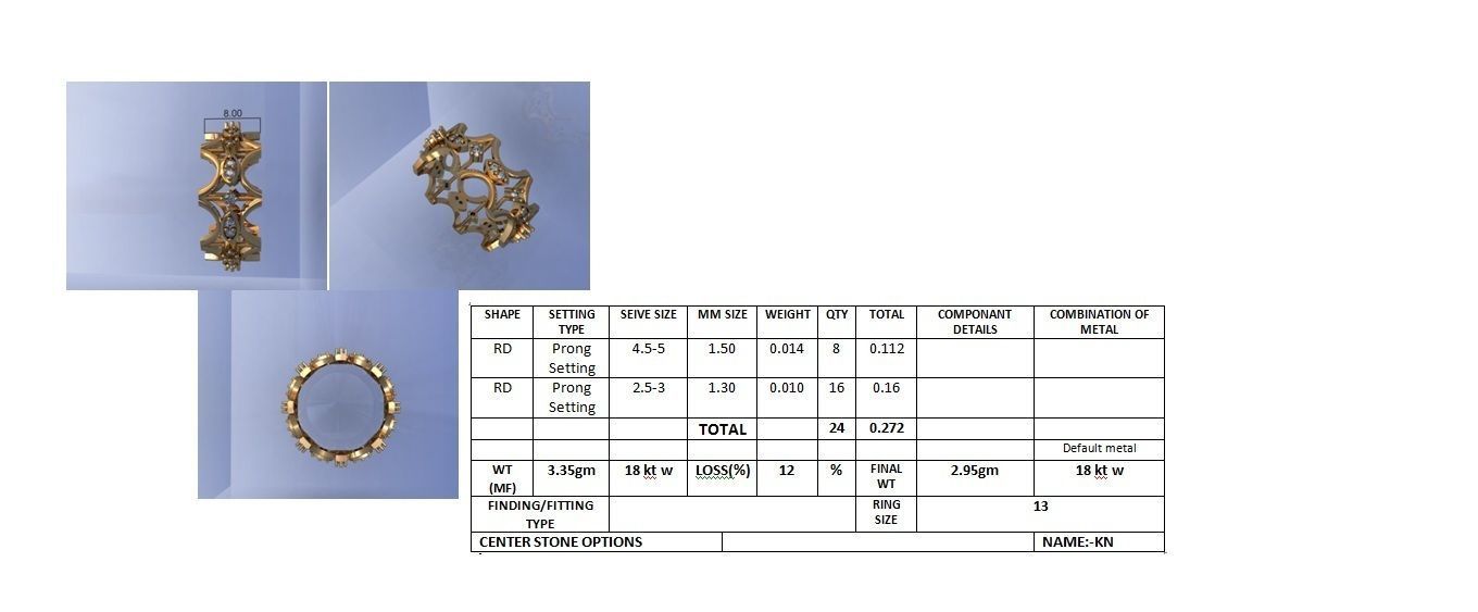 Women Band Ring 3dm stl render detail model view 3D print model_4