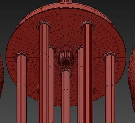 Carisa Collection 9 Light Vintage Gold Chandelier with Shade 3D model_3