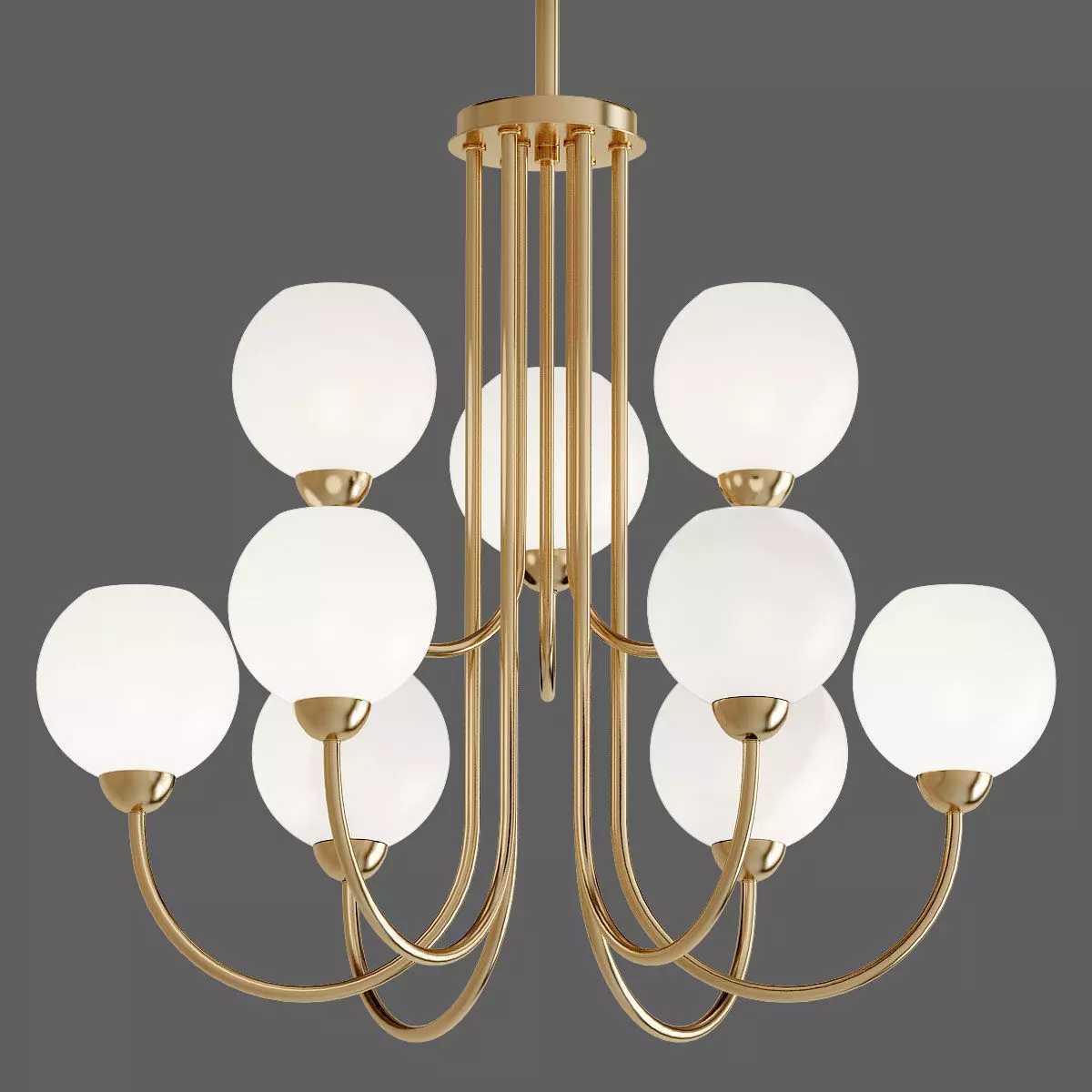 Carisa Collection 9 Light Vintage Gold Chandelier with Shade 3D model_0