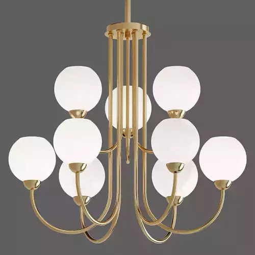 Carisa Collection 9 Light Vintage Gold Chandelier with Shade