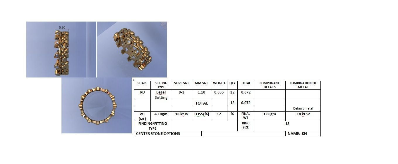 Women Band Ring 3dm stl render detail model view 3D print model_4