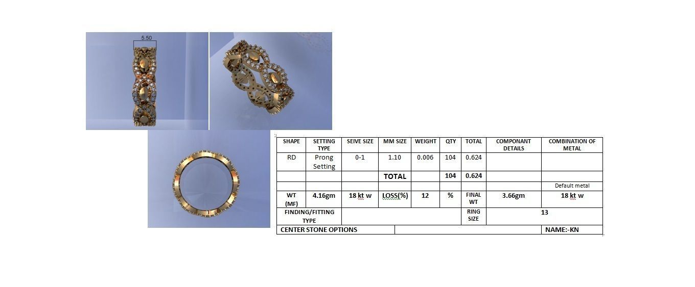 Women Band Ring 3dm stl render detail model view 3D print model_4