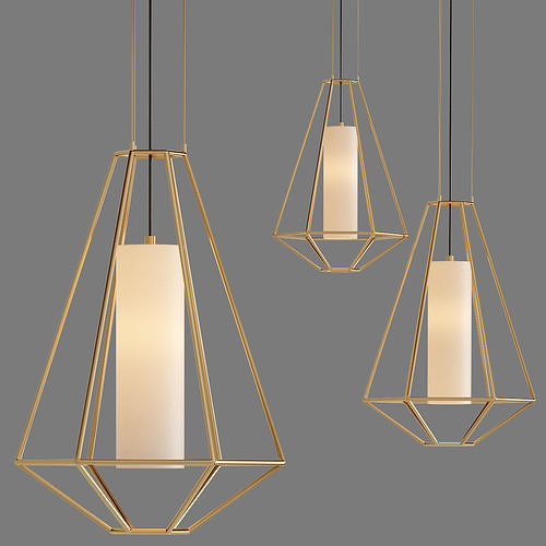 Silhouette 1 Light Gold Leaf Pendant 3D model