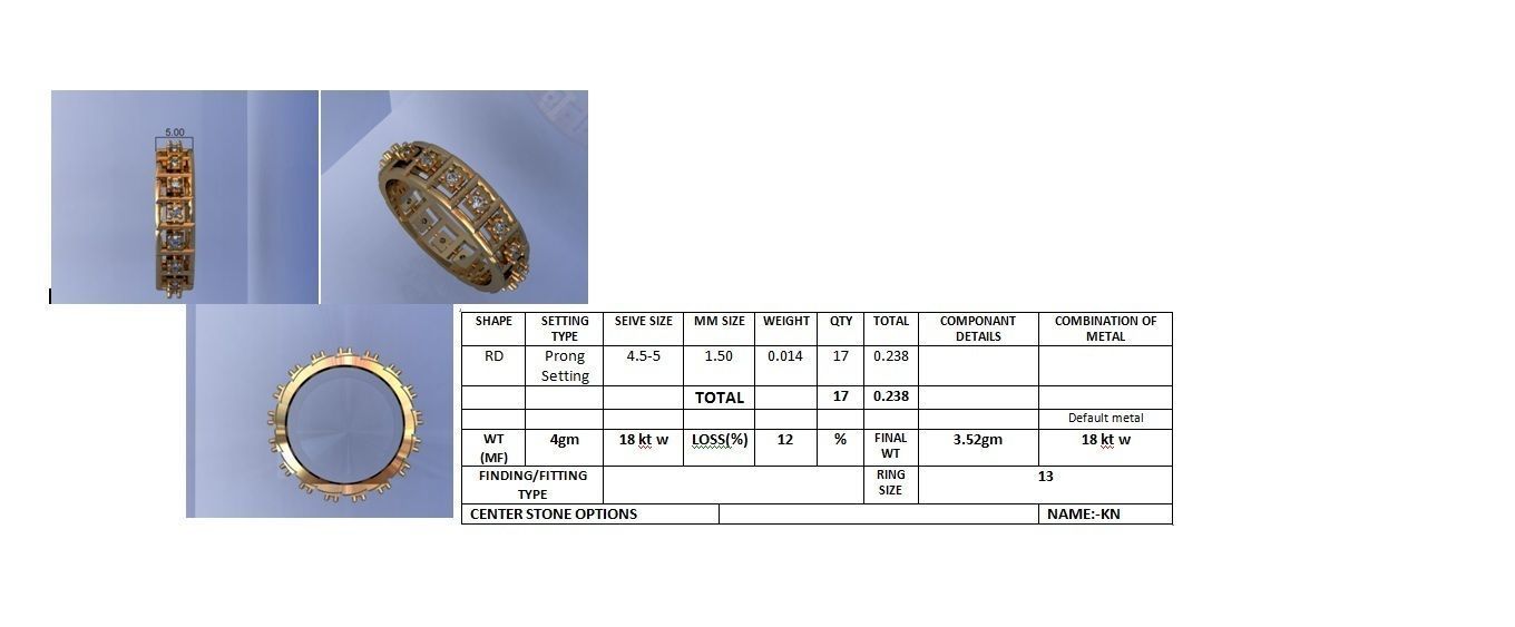  Women Band Ring 3dm stl render detail model view 3D print model_4