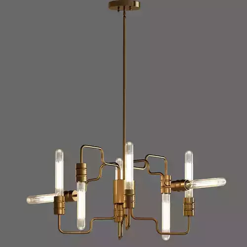 Transit 8 Light Matte Gold Chandelier