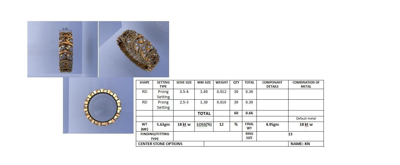  Women Band Ring 3dm stl render detail model view 3D print model_4
