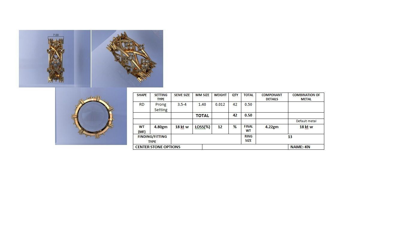  Women Band Ring 3dm stl render detail model view 3D print model_4