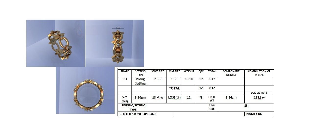  Women Band Ring 3dm stl render detail model view 3D print model_4