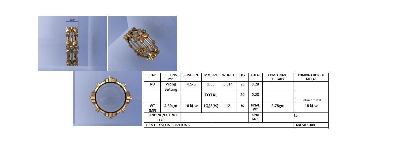 Women Band Ring 3dm stl render detail model view 3D print model_4