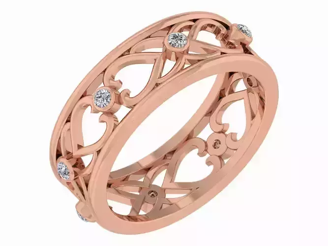  Women Band Ring 3dm stl render detail model view