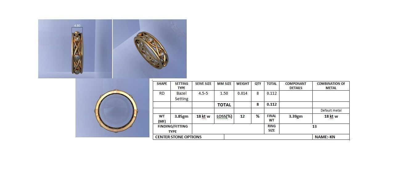  Women Band Ring 3dm stl render detail model view 3D print model_4