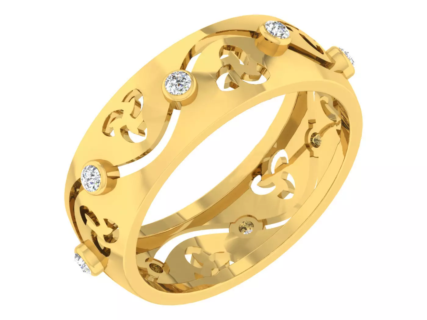 Women Band Ring 3dm stl render detail model view 3D print model_0