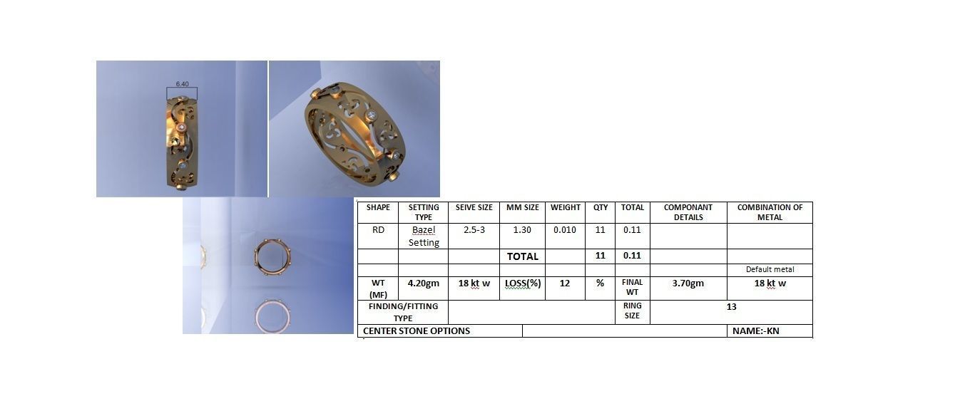  Women Band Ring 3dm stl render detail model view 3D print model_4