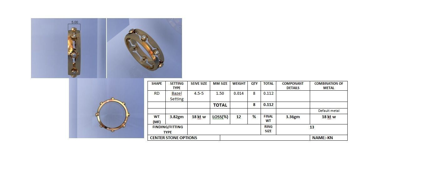 Women Band Ring 3dm stl render detail model view 3D print model_4