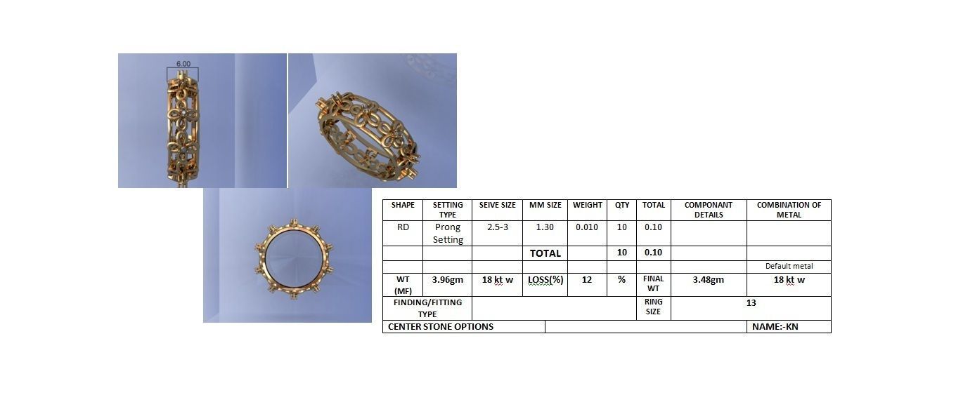 Women Band Ring 3dm stl render detail model view 3D print model_4