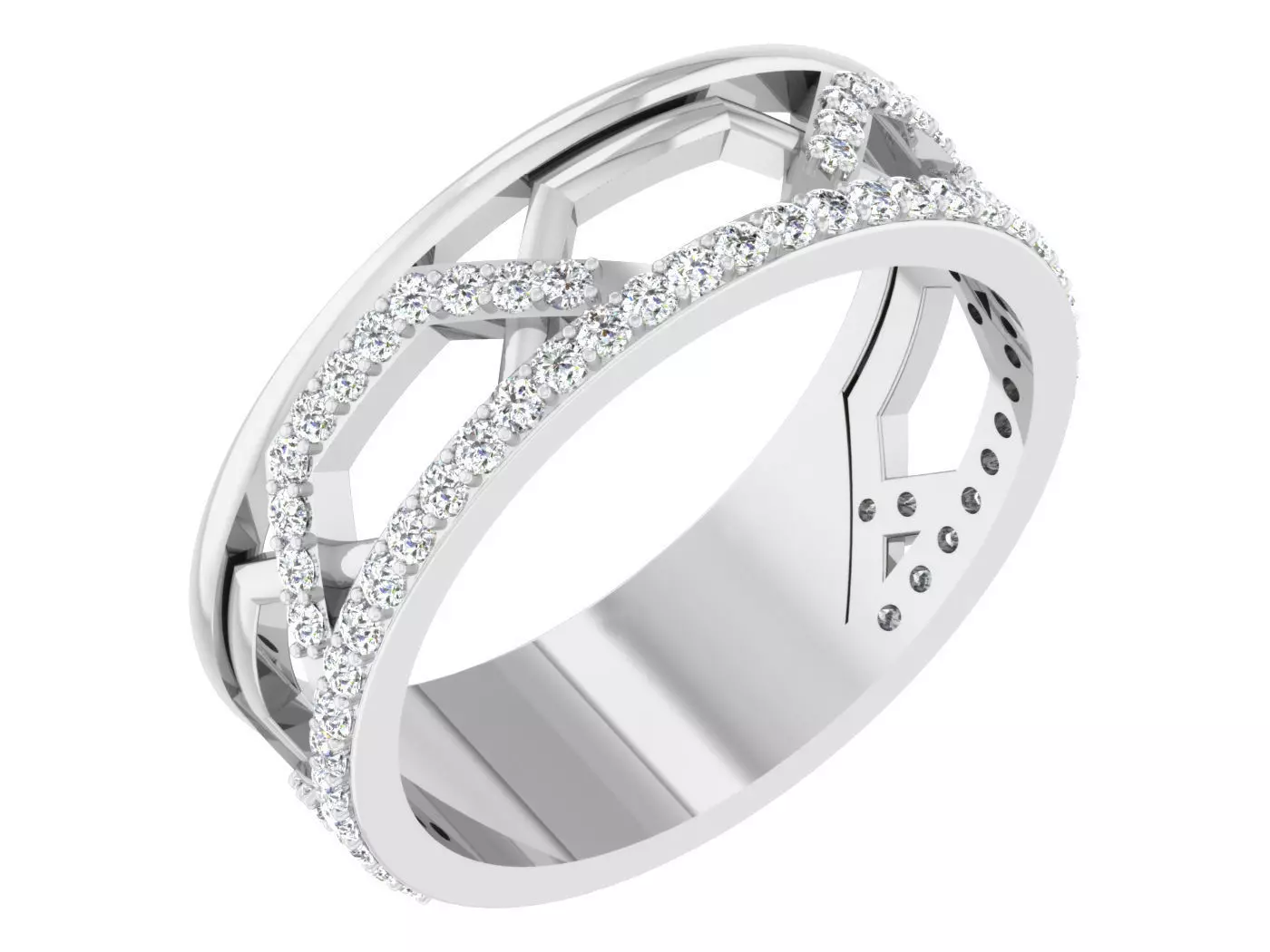  Women Band Ring 3dm stl render detail model view 3D print model_0