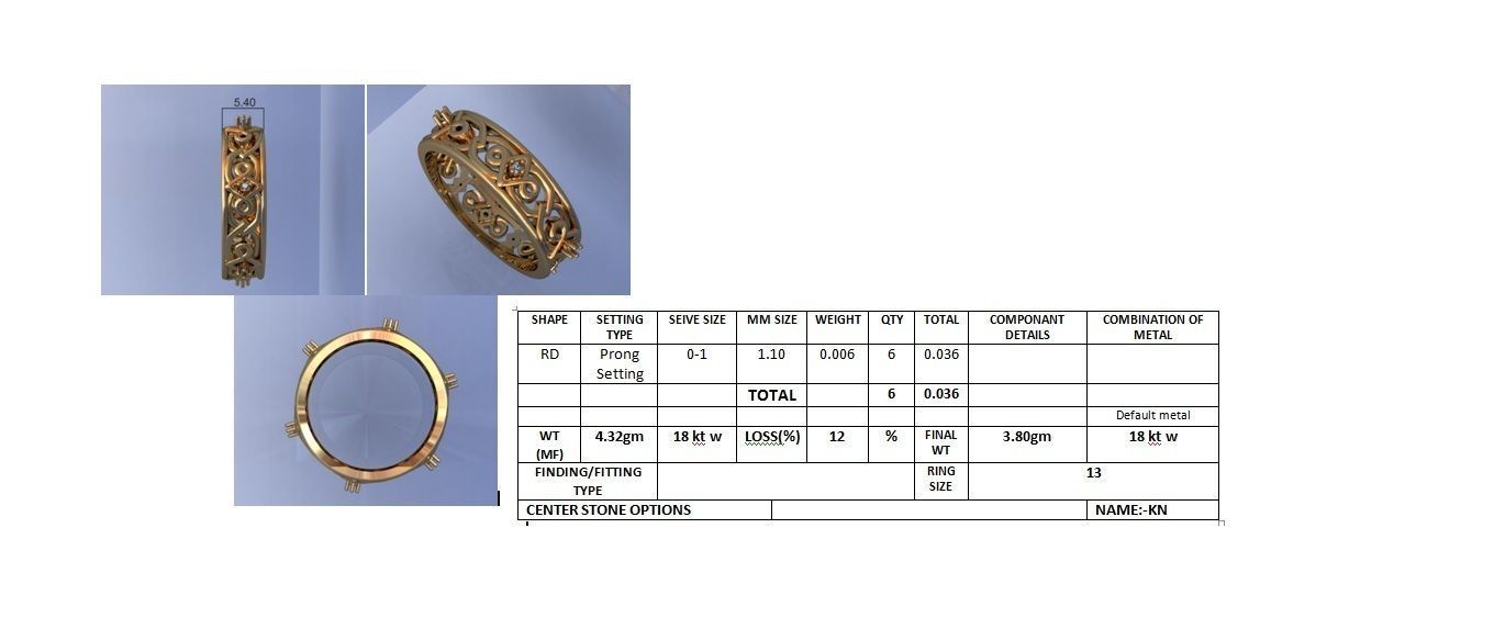 Women Band Ring 3dm stl render detail model view 3D print model_4