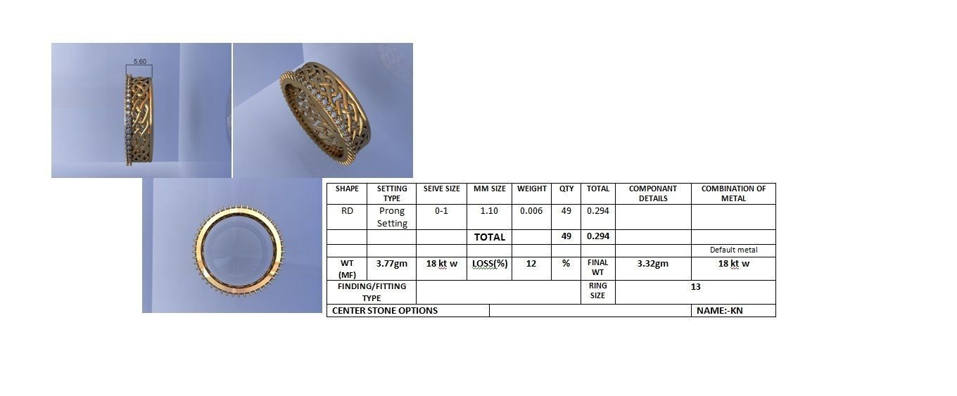  Women Band Ring 3dm stl render detail model view 3D print model_5