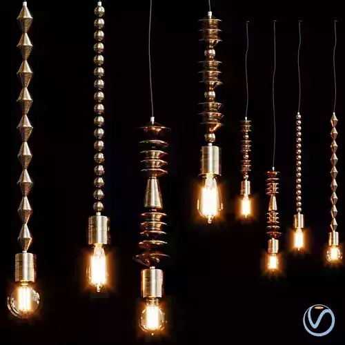 Bright Beads Wooden Lamps by Marz Designs