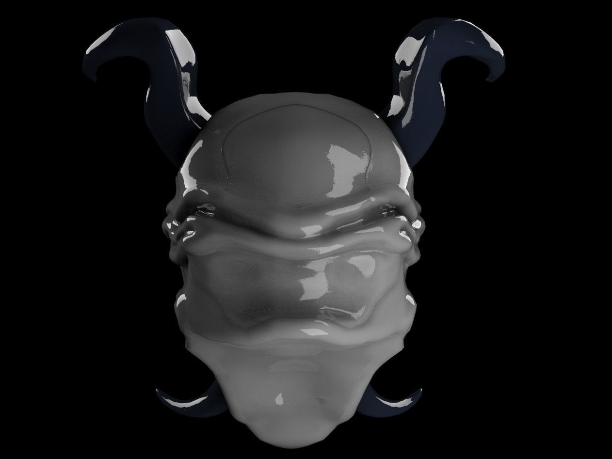 Oni Mask Low-poly 3D model_8