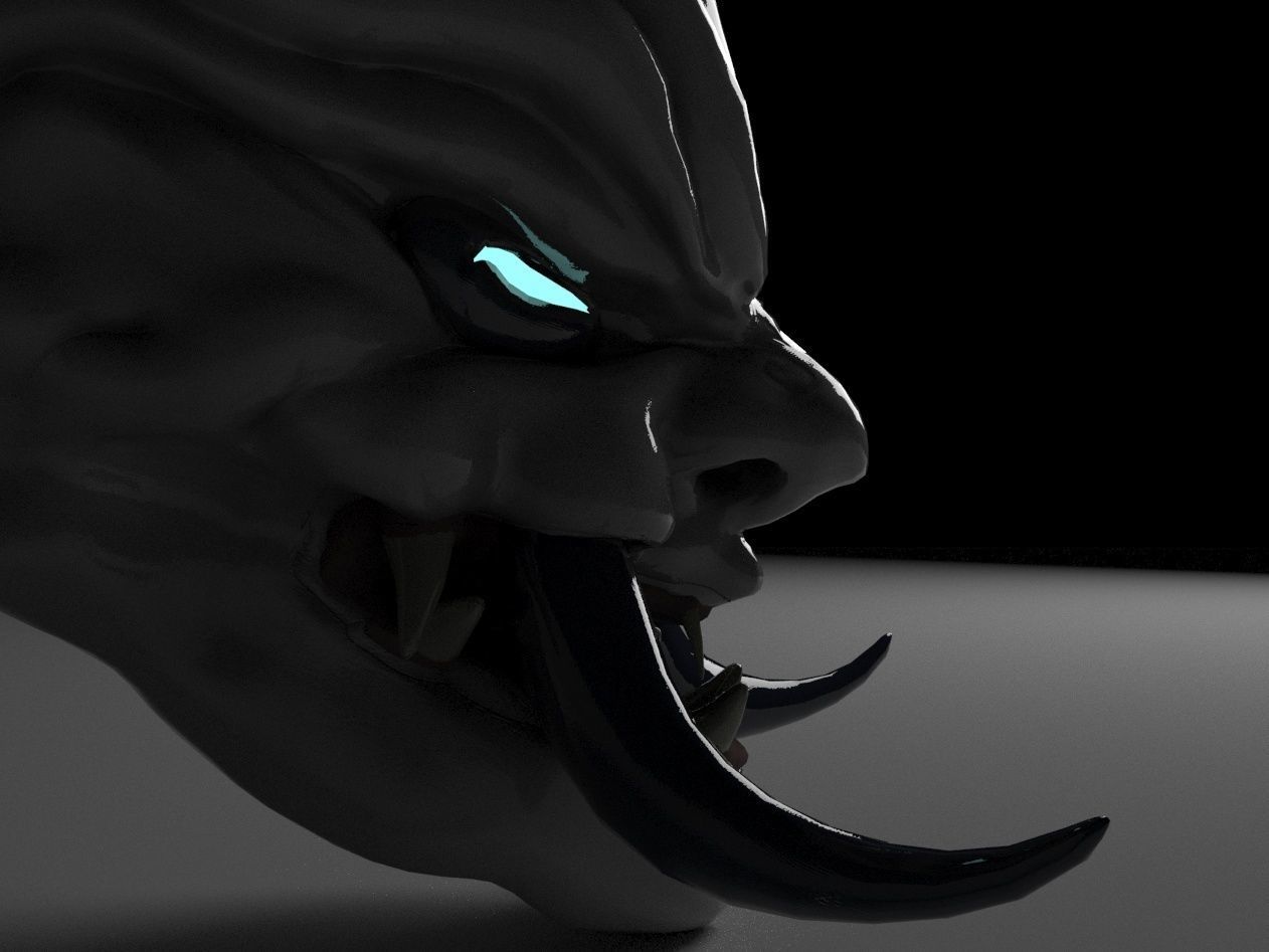Oni Mask Low-poly 3D model_2