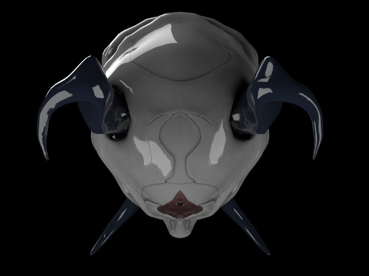 Oni Mask Low-poly 3D model_6