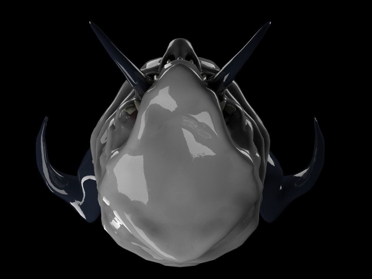 Oni Mask Low-poly 3D model_7