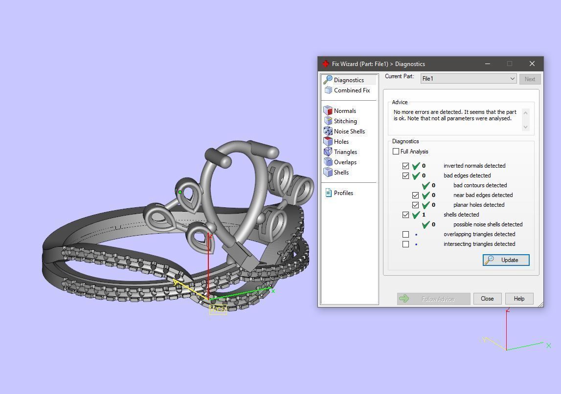 Drop gem ring 3D print model_3