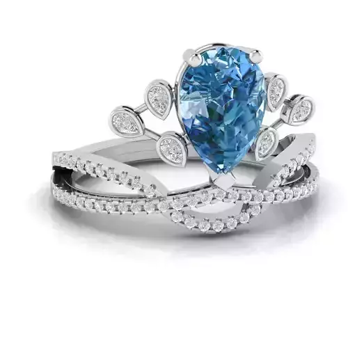 Drop gem ring 3D print model