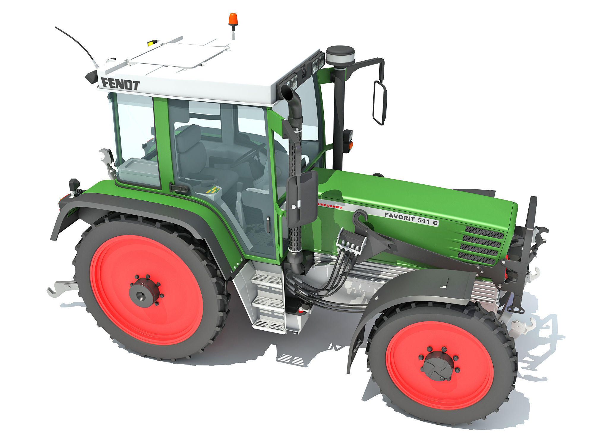 Fendt Farm Tractor 3D model_10