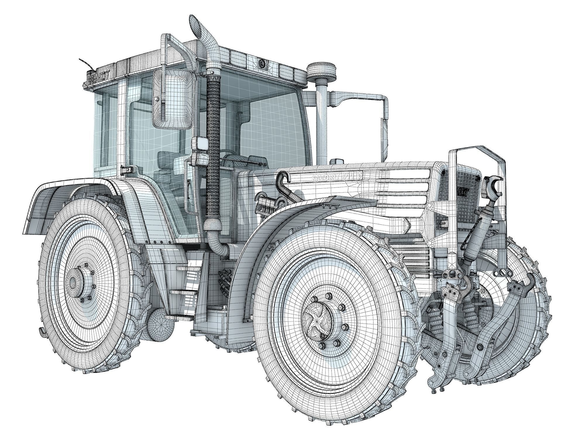 Fendt Farm Tractor 3D model_21