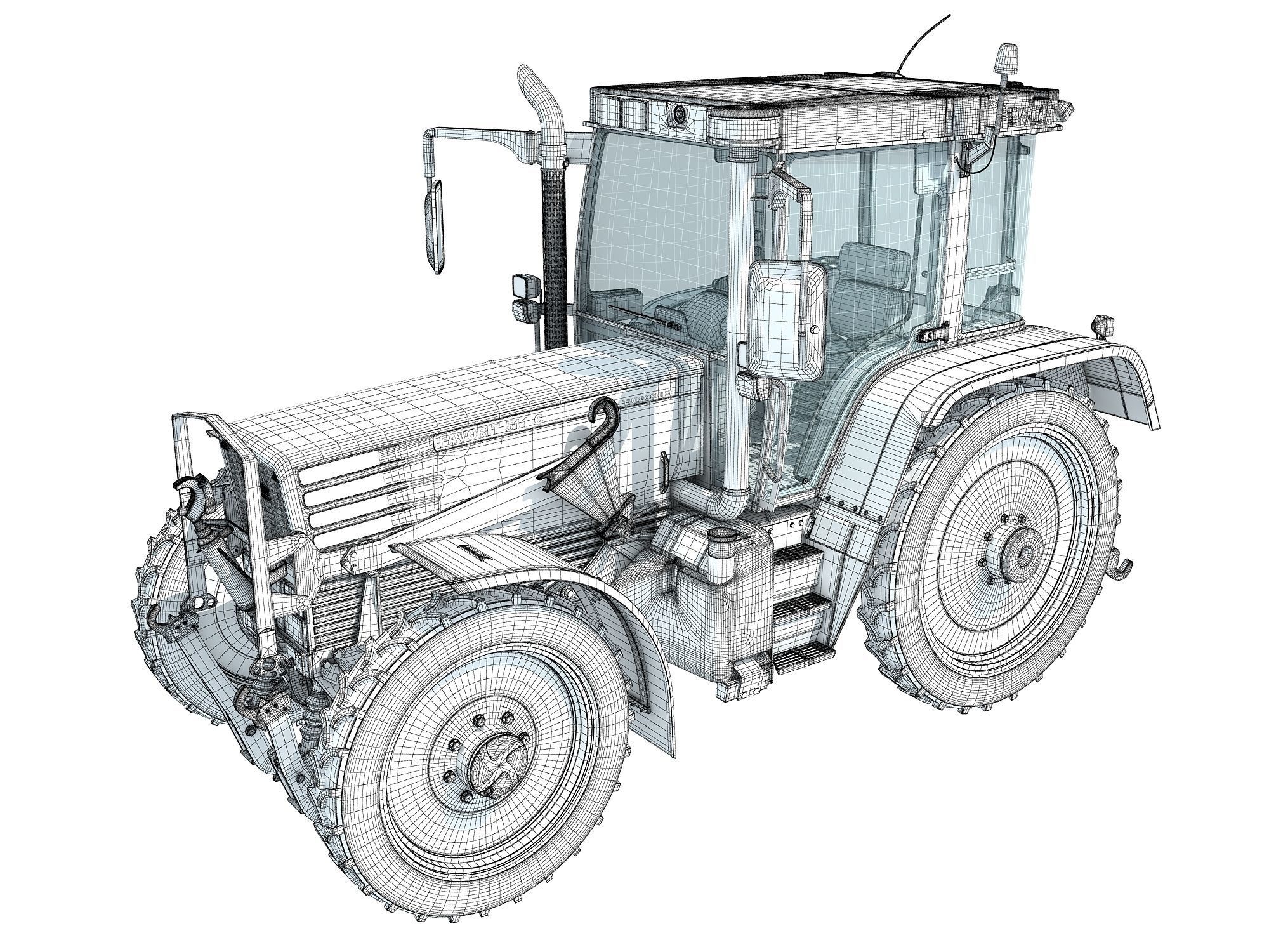 Fendt Farm Tractor 3D model_17