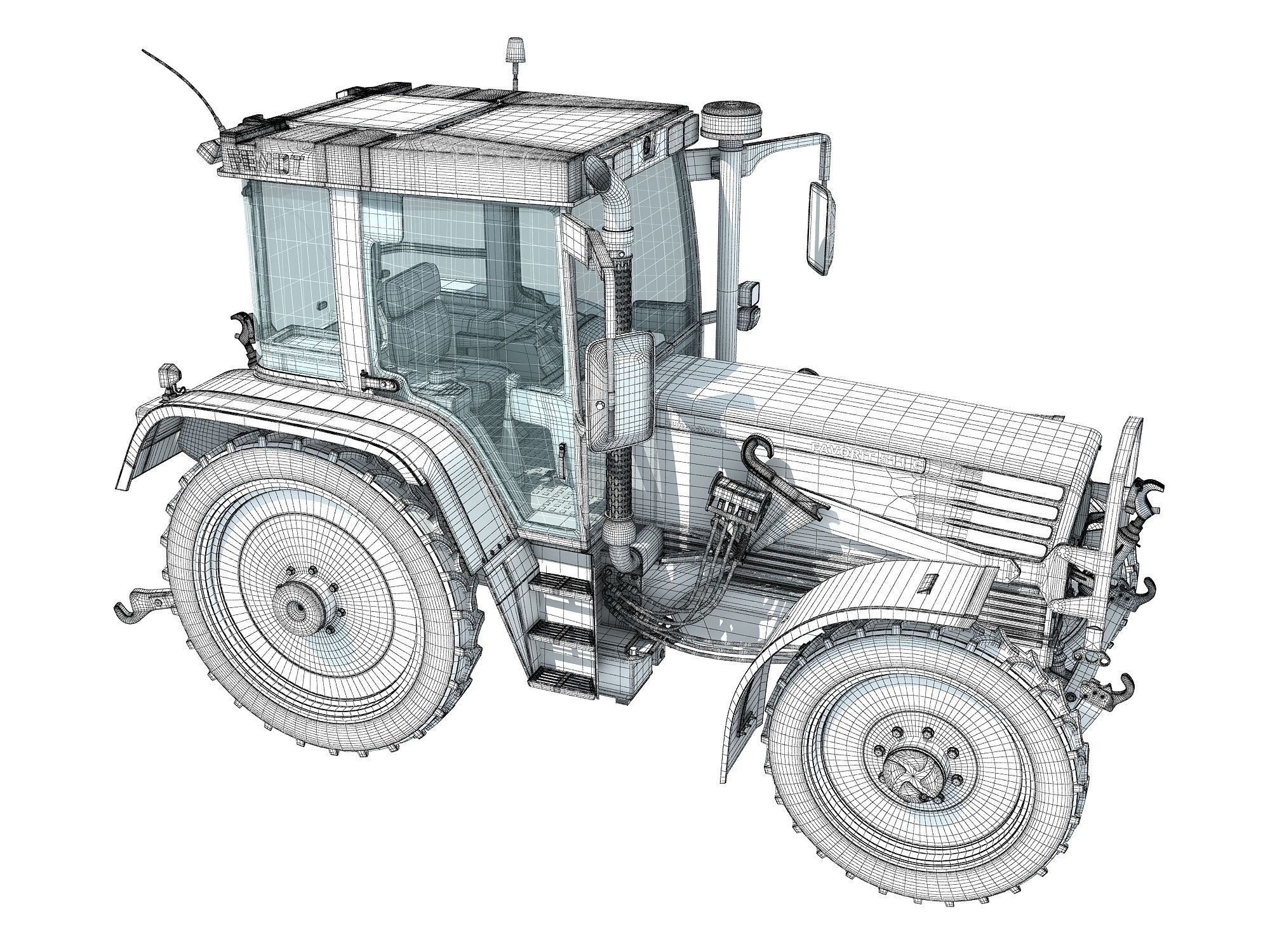 Fendt Farm Tractor 3D model_18