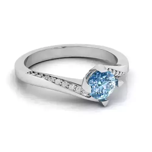 Unique Bended Flow Engagement Ring