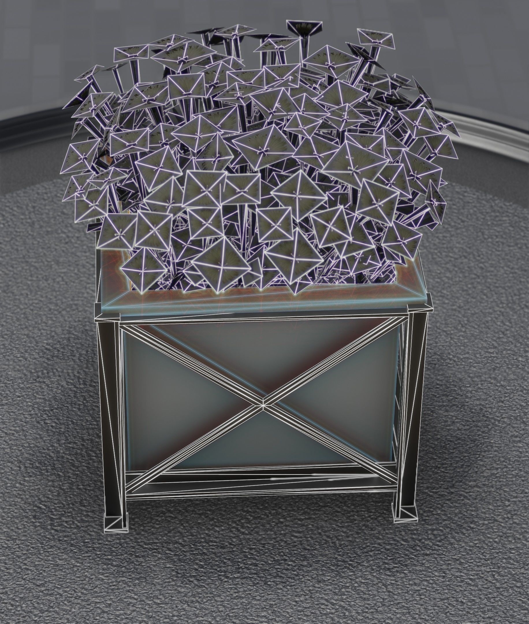 City Flower Pot with Yellow Flowers - Object 2 Low-poly 3D model_3