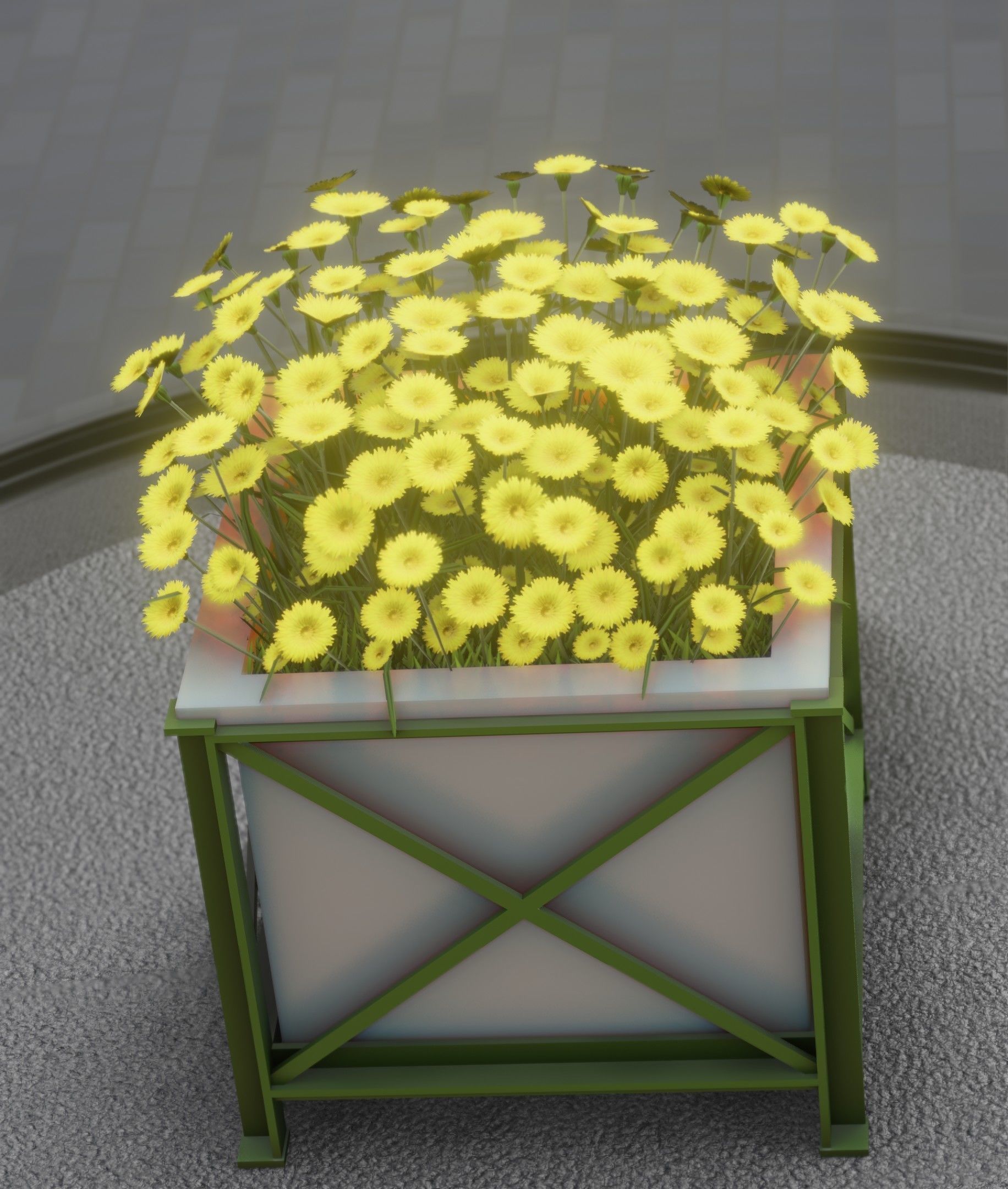 City Flower Pot with Yellow Flowers - Object 2 Low-poly 3D model_31