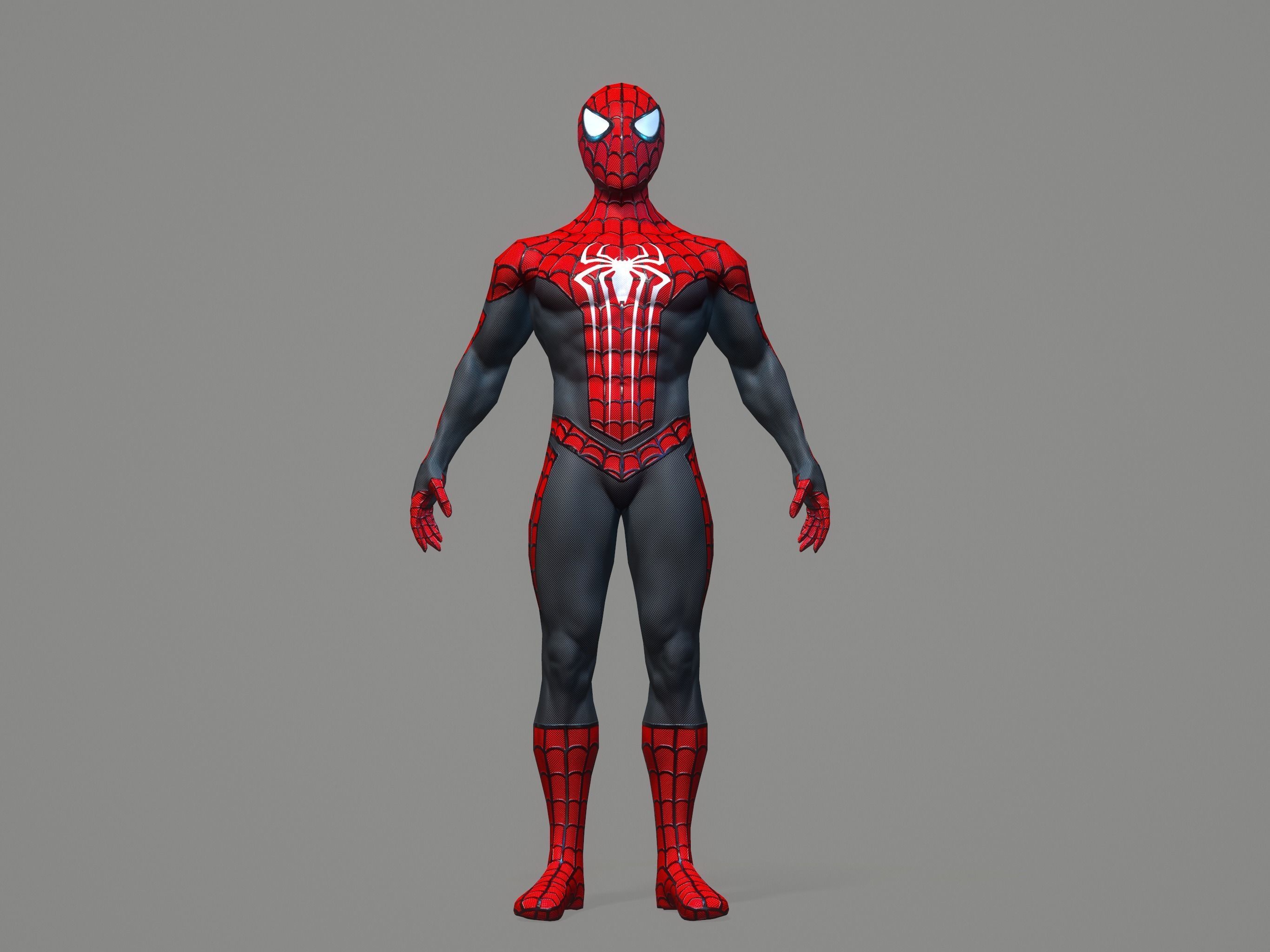 Spiderman spider man Low-poly 3D model_29