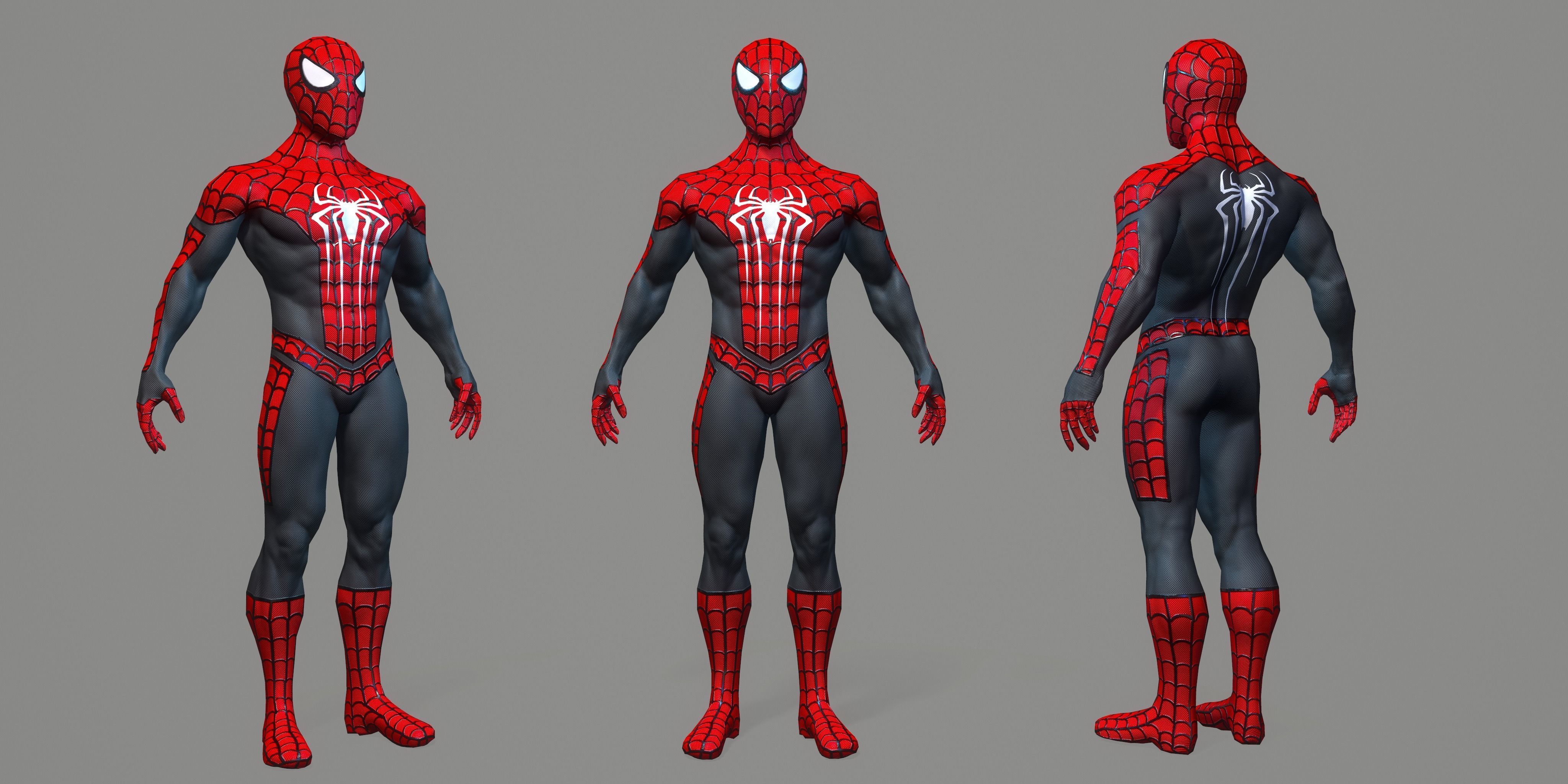 Spiderman spider man Low-poly 3D model_1
