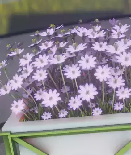 City Flower Pot with Violet Flowers - Object 4 Low-poly 3D model City Flower Pot with Violet Flowers - Object 4 Low-poly 3D model